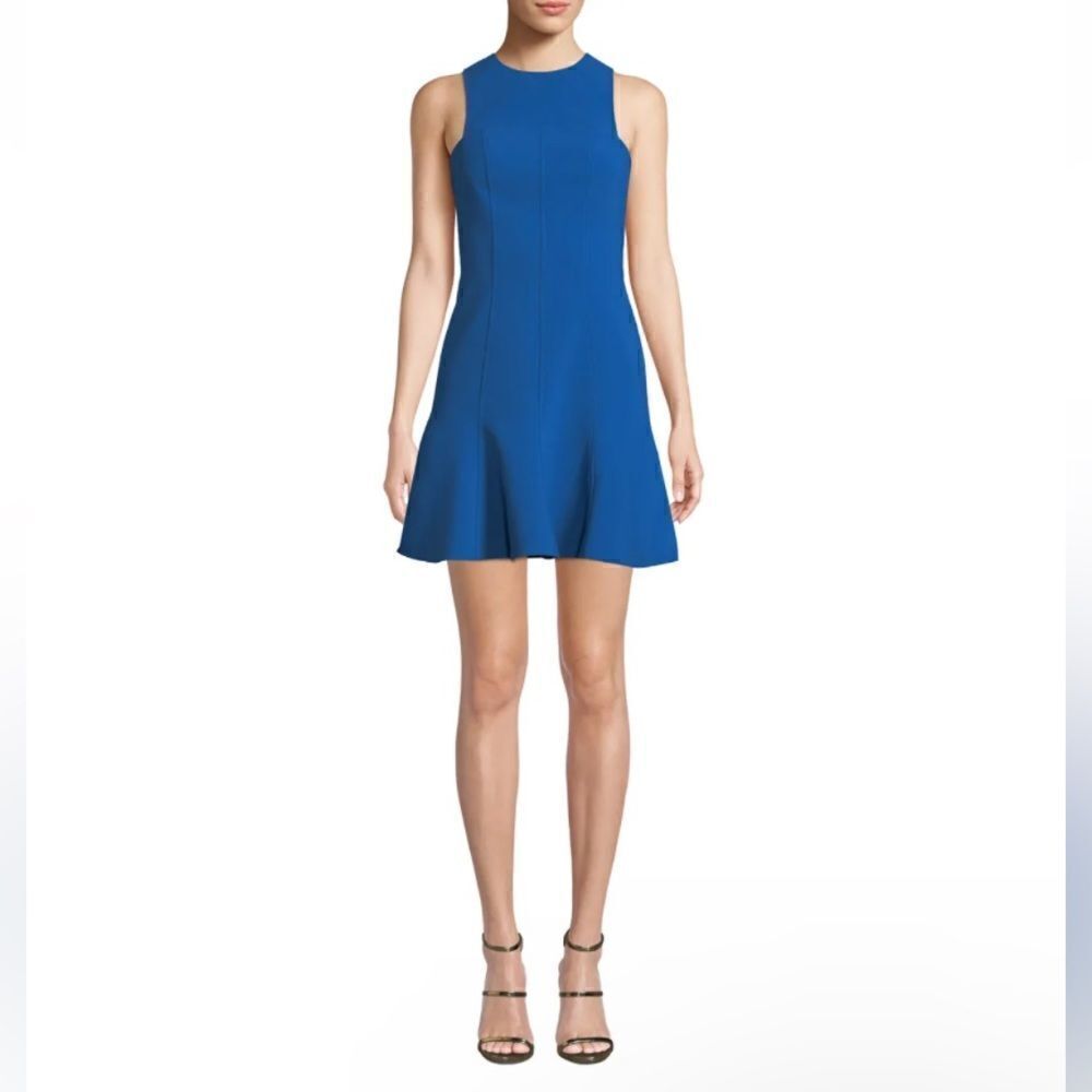Likely Cordelia Ruffled Hem Cordelia Fit-and-Flare Mini Dress Blue